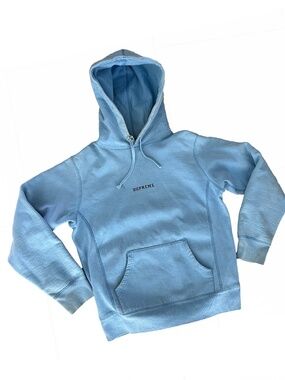 Supreme Small Box Logo Hoodie Light Blue Heavyweight Cotton Made In Canada